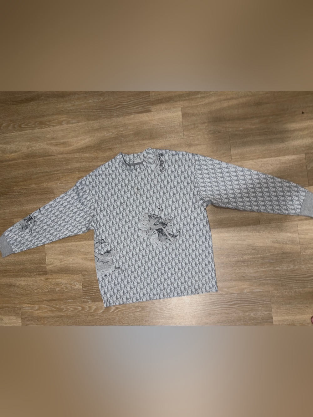 Dior Gray Monogram Turtleneck Sweater